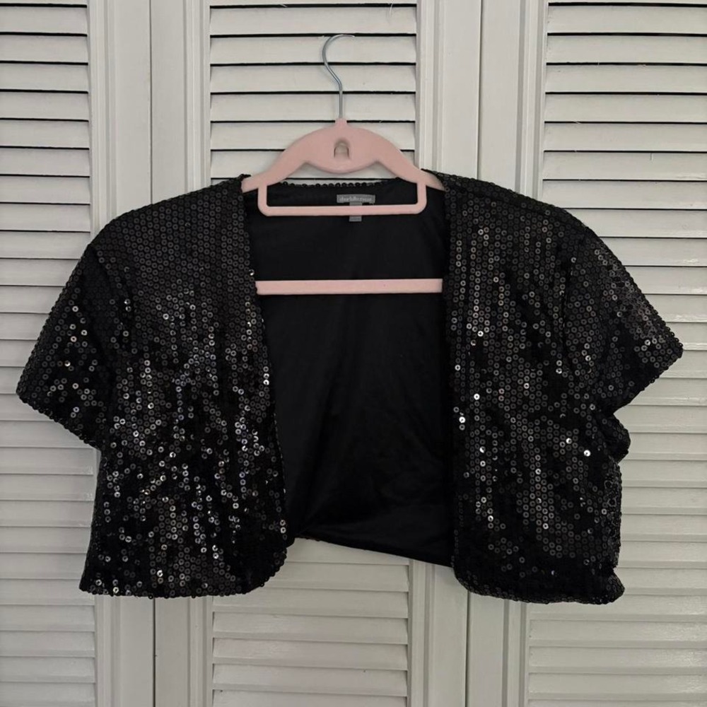 Y2K  black sequin bolero.